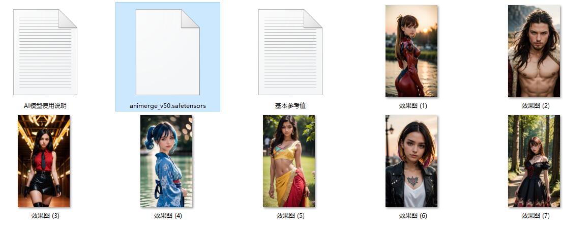 图片[4]-动画与真人风格合并角色扮演animerge Checkpoint模型网盘下载2G
